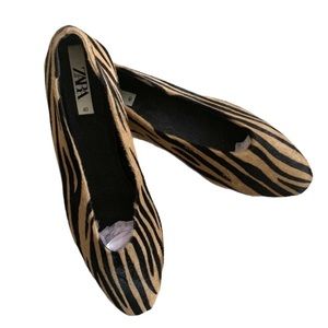 NWOB ZARA Leather Animal Print Ballet Flats